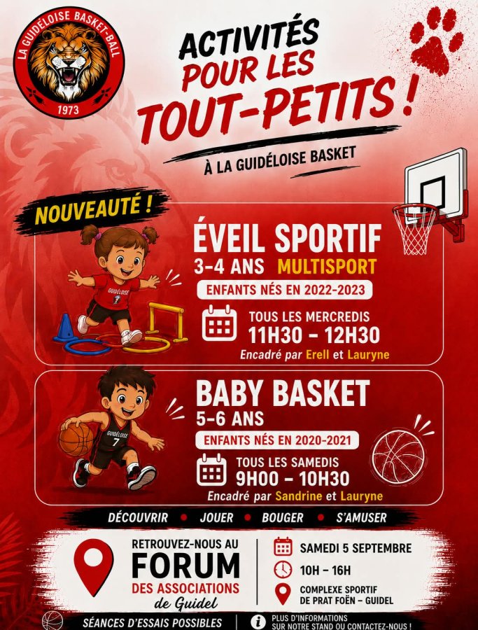 🏀🦁 NOUVEAUTÉ – SAISON 2026-2027 ! EVEIL SPORTIF